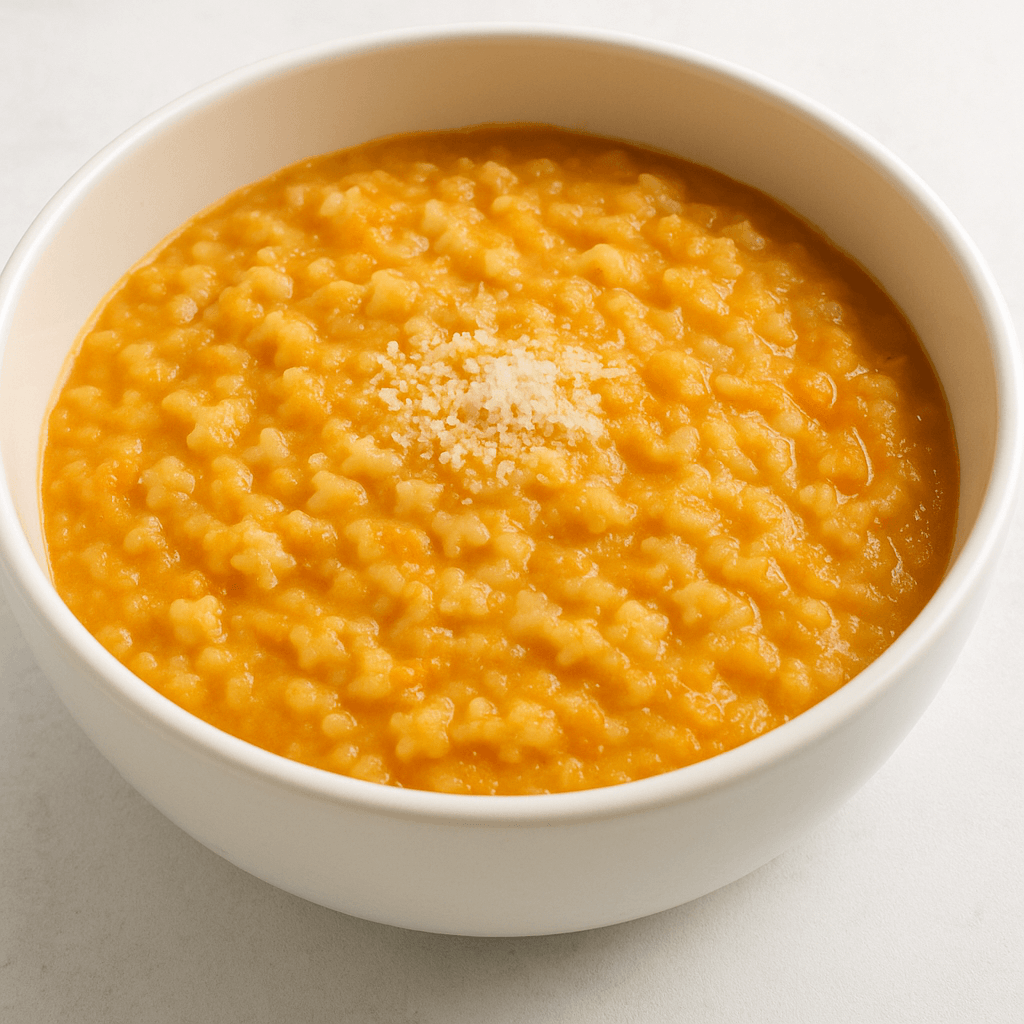 Pastina con crema di fagioli e carote per lo svezzamento