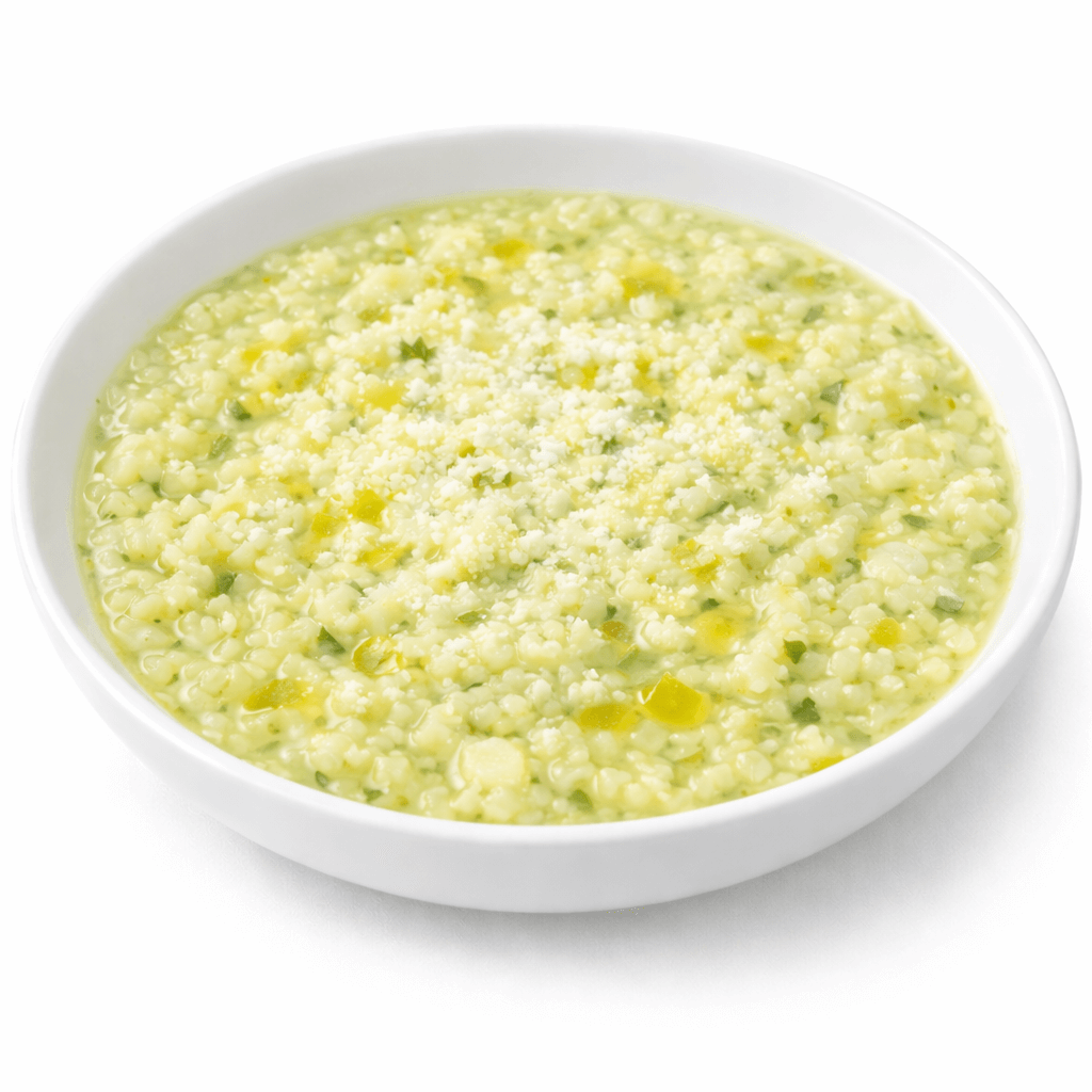 Pastina all'uovo in stracciatella per lo svezzamento